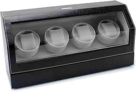 Amazon.com: Quad Watch Winder in Vegan Black Leather